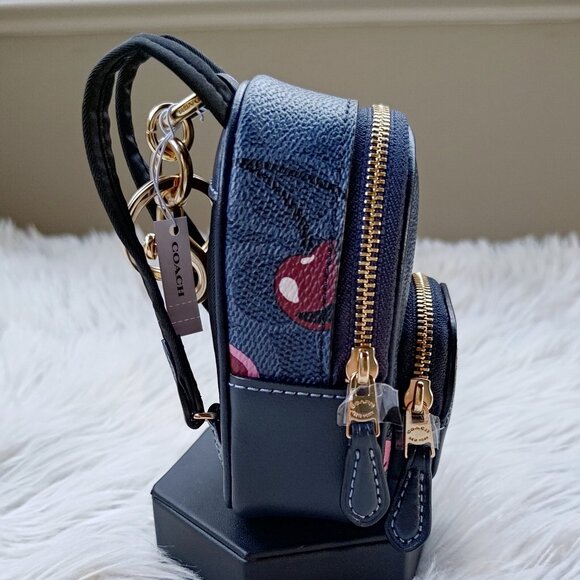 Coach Mini Court Backpack Bag Charm In Signature Canvas With Cherry Print CZ086 - Picture 5 of 12